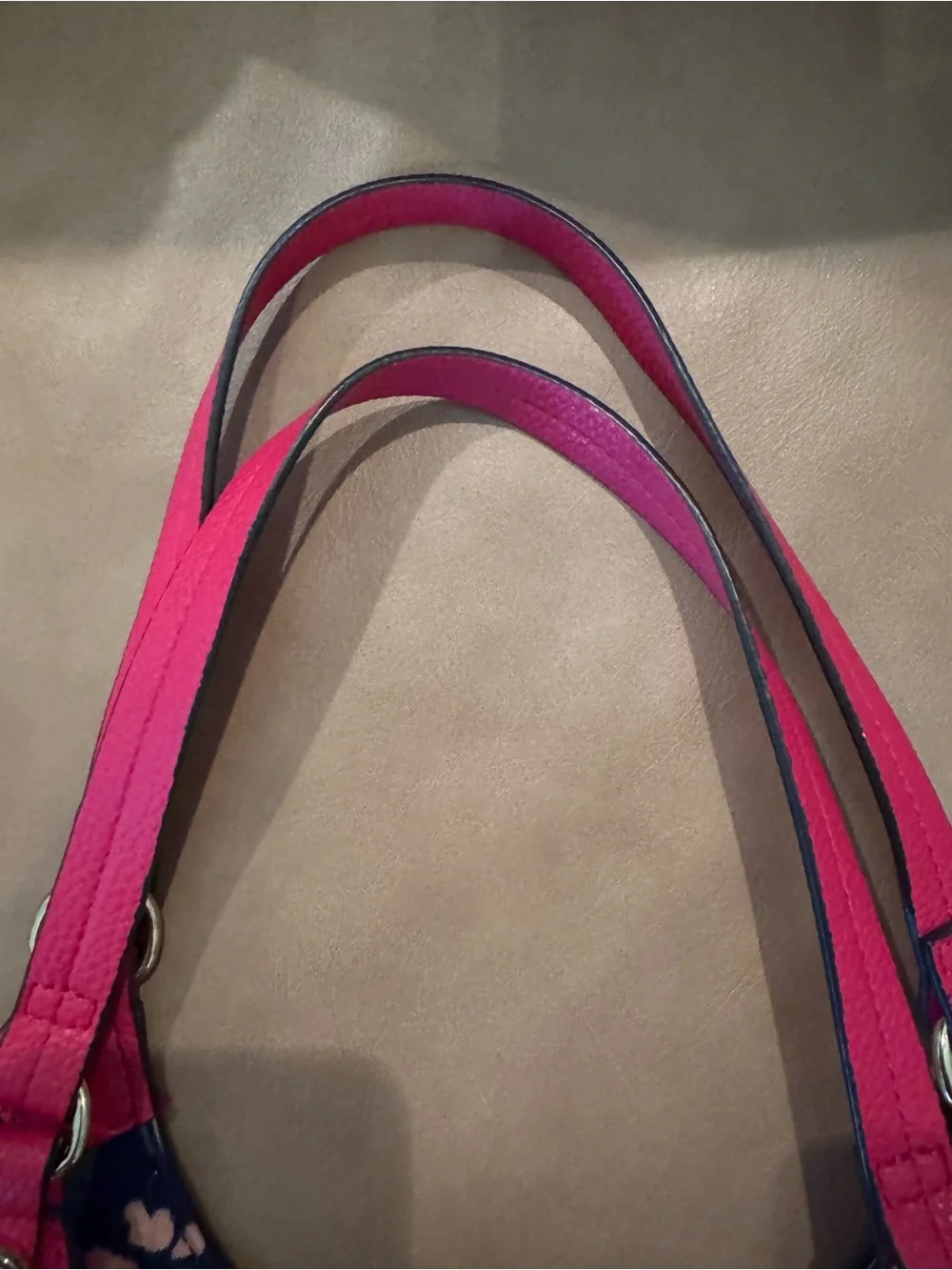 Nanette Lepore Fuchsia Pebbled Vegan Leather Shoulder Bag Tote